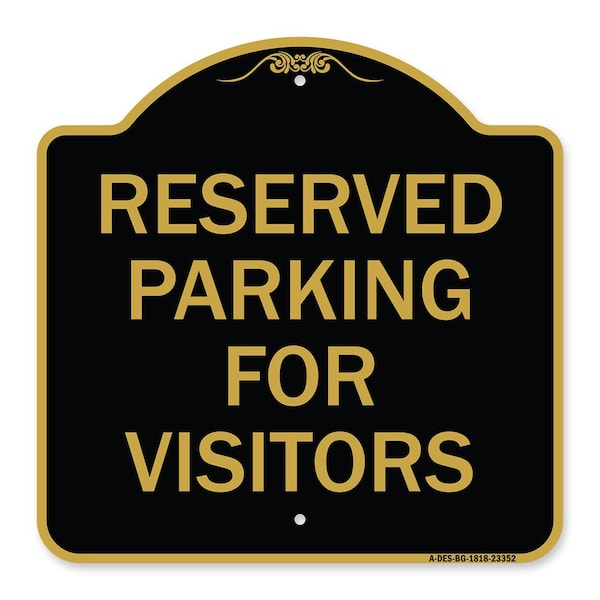 Signmission Parking Space Reserved Parking Reserved for Visitors, Black & Gold Architectural, BG-1818-23352 A-DES-BG-1818-23352 - main